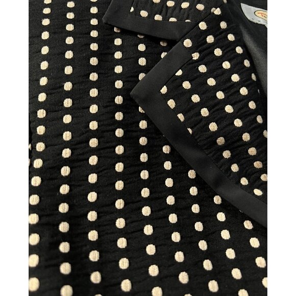 Talbots Sz 2 Black Ivory Textured Polka Dot Jacquard xs Tuxedo Blazer Jacket - Picture 3 of 7